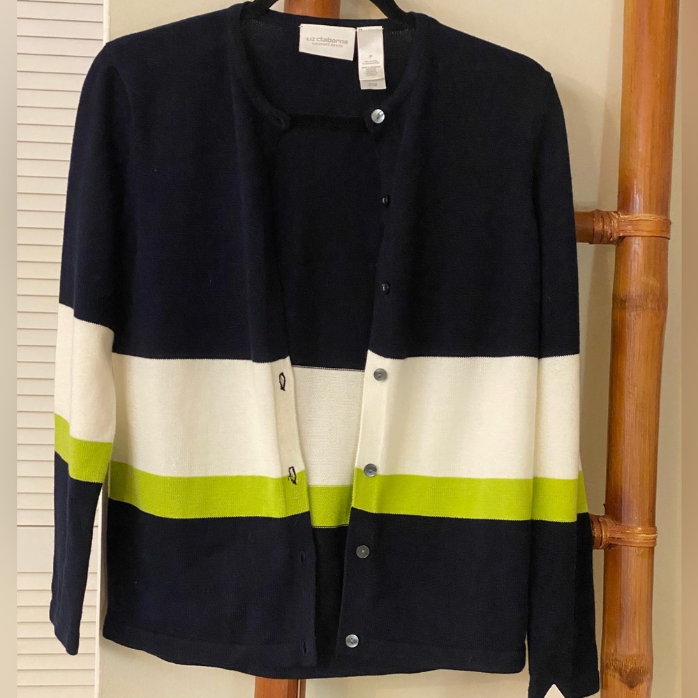 LIZSPORT LIZ CLAIBORNE PETITE CARDIGAN NEW
